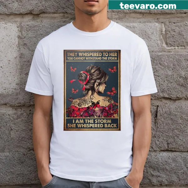 T-shirt featuring a butterfly illustration with an inspirational message