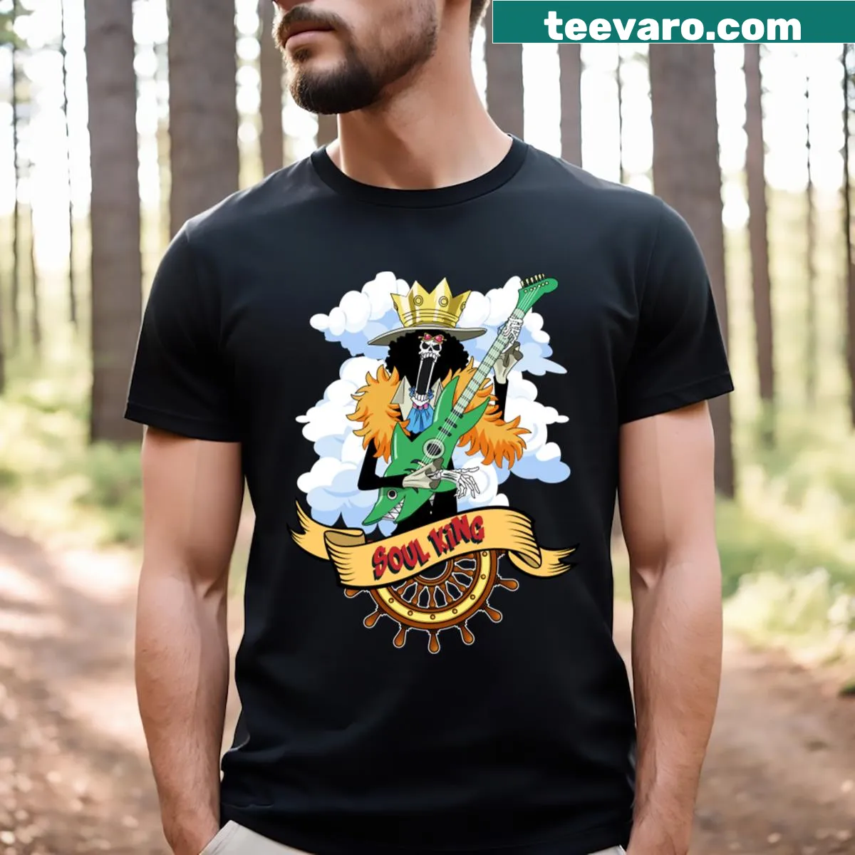 Artistic soul music graphic on a casual t-shirt — on a men's t-shirt