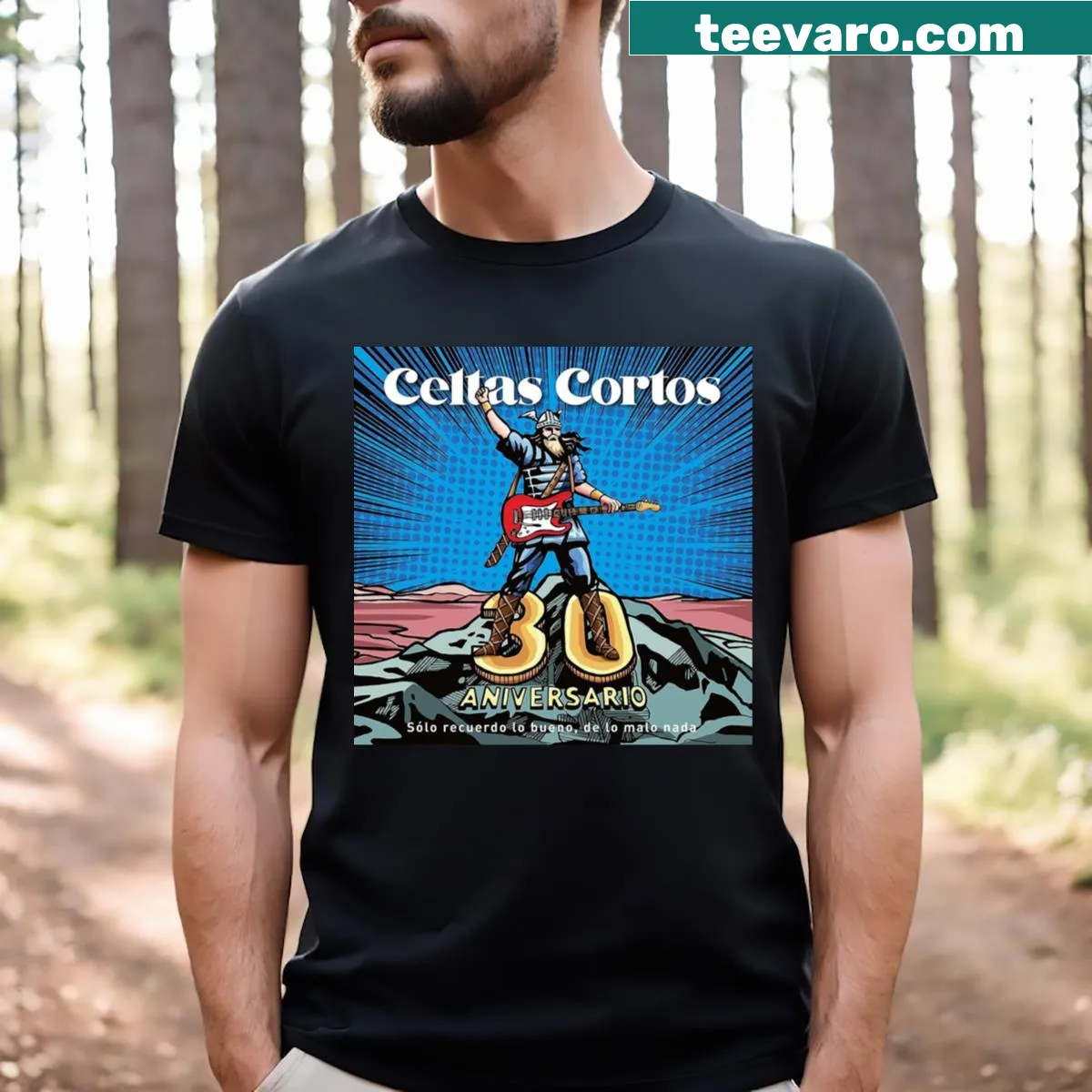 Commemorative T-shirt for Celtas Cortos 30th anniversary — on a men's t-shirt