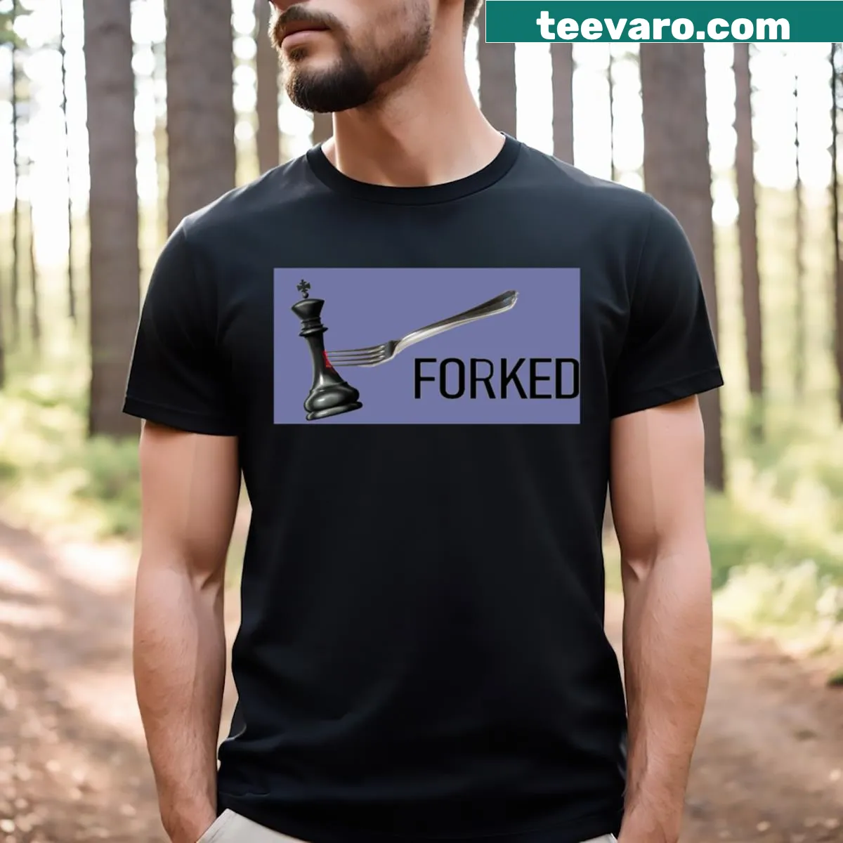 Funny chess-themed T-shirt with a witty text graphic — on a men's t-shirt