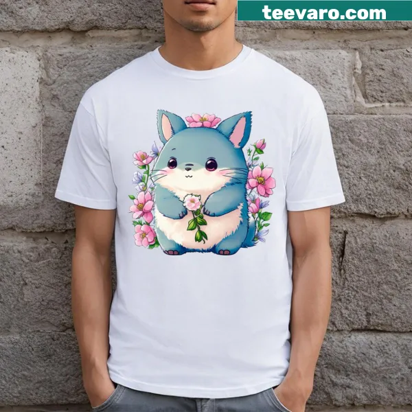 Whimsical grey forest spirit t-shirt design