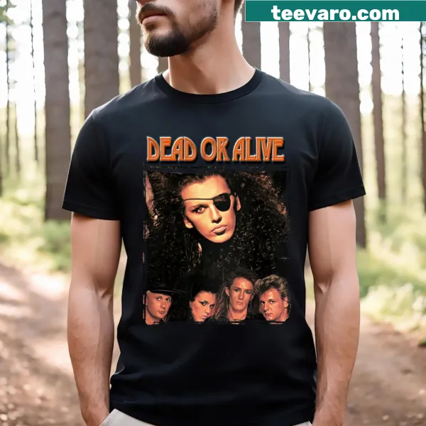 T-shirt featuring bold typography of Dead Or Alive band name