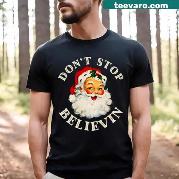 Funny Christmas t-shirt with Santa and text for kids