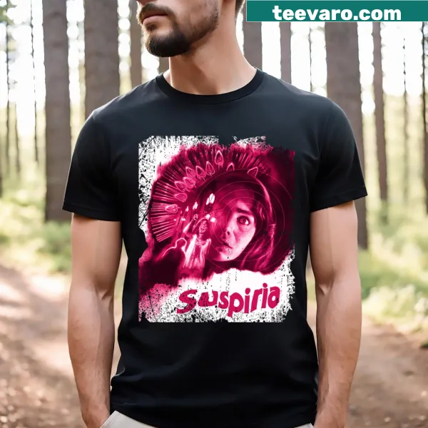Vintage-style tee inspired by Suspiria, featuring eerie graphics and haunting design