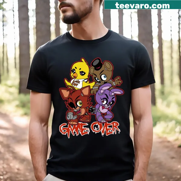 Five Nights Game Over t-shirt with bold typography