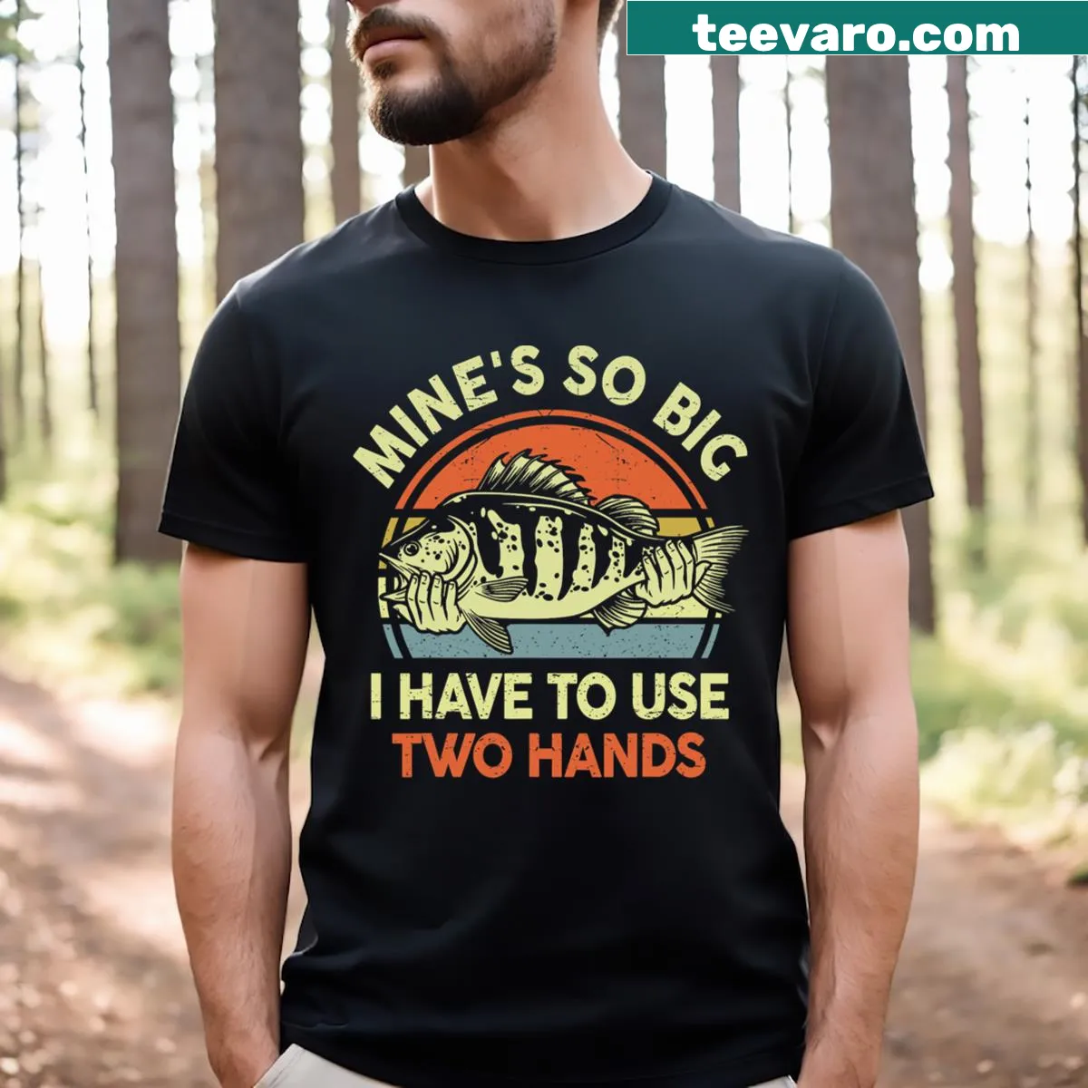 Funny fishing dad t-shirt with humorous boast — on a men's t-shirt