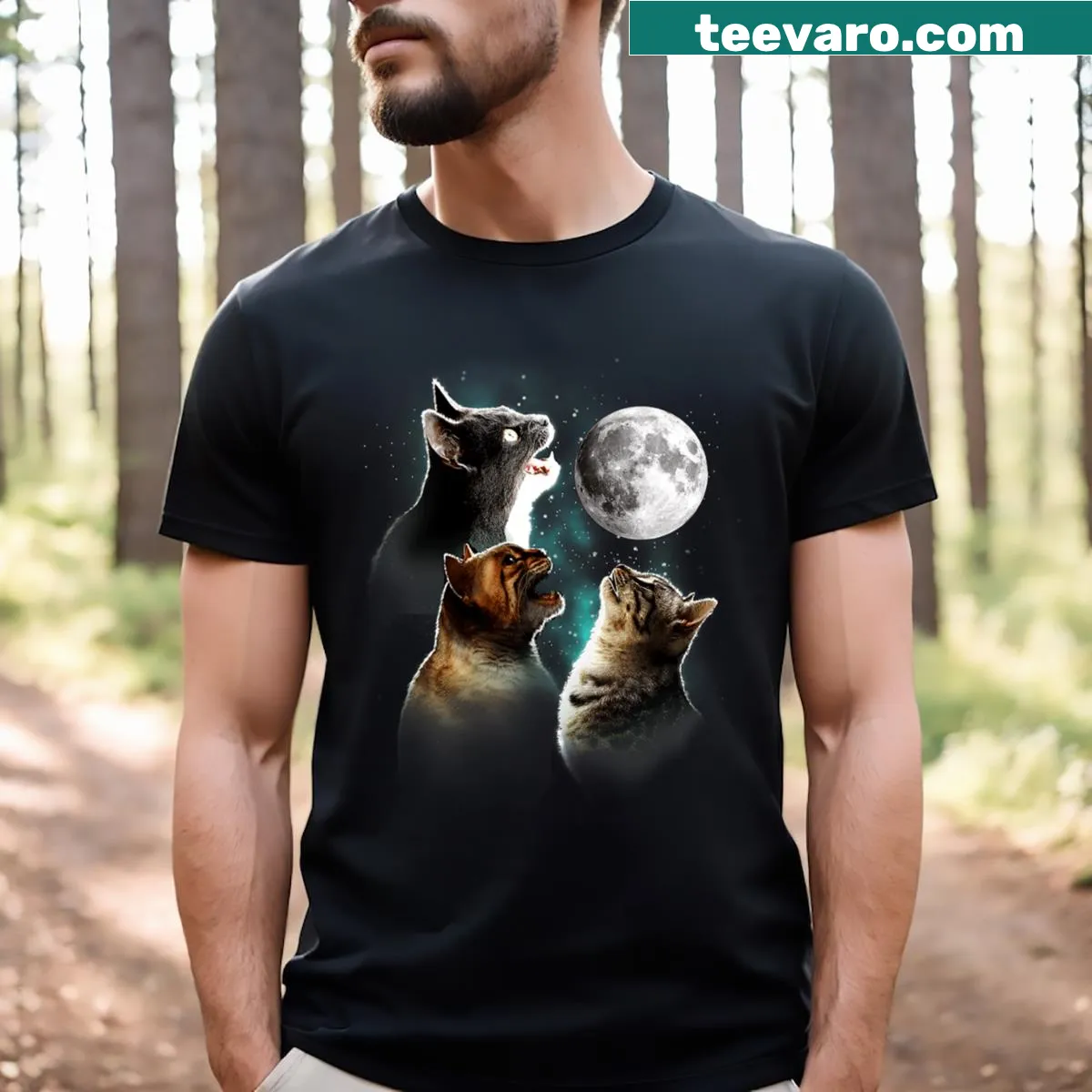 Funny Father's Day t-shirt with cat humor — on a men's t-shirt