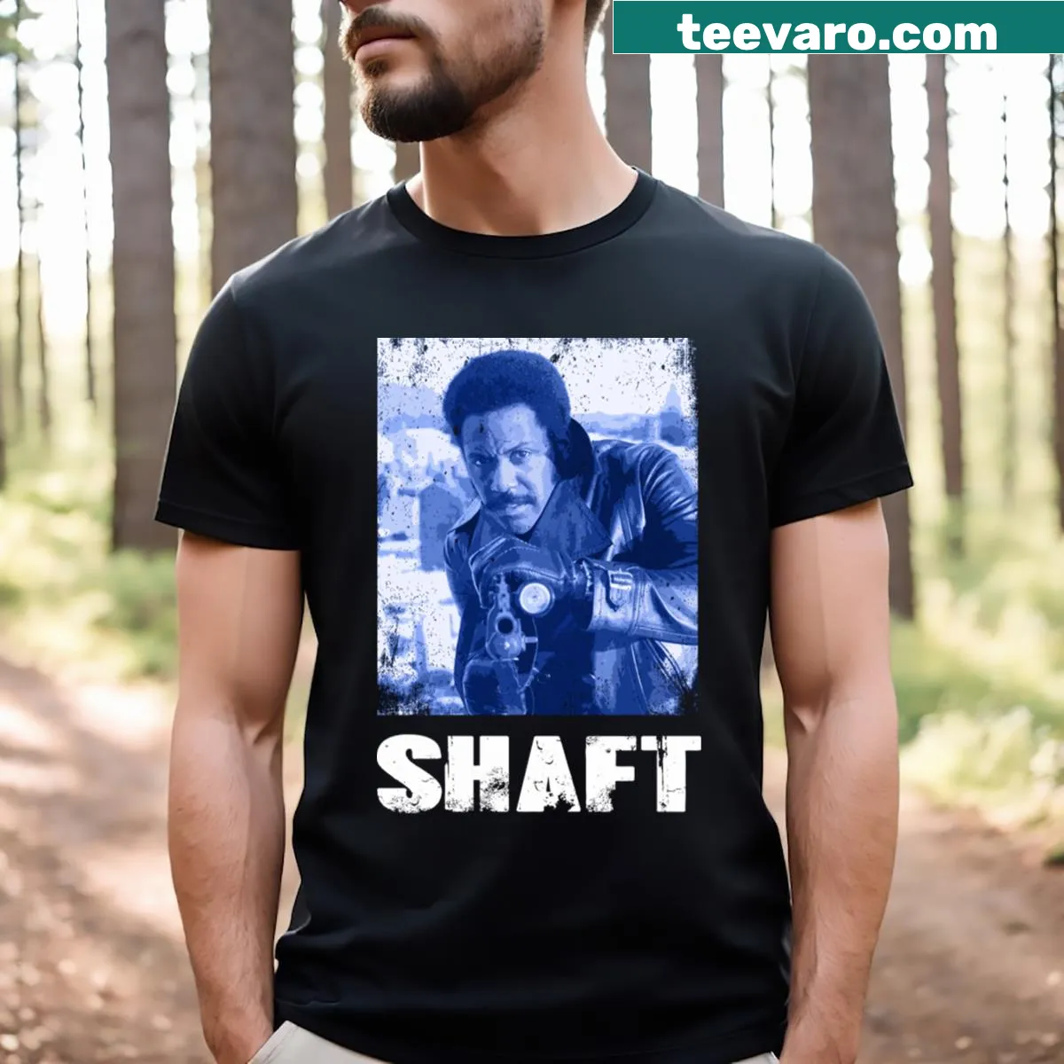 Graphic t-shirt inspired by Harlem Heat and private eye films — on a men's t-shirt