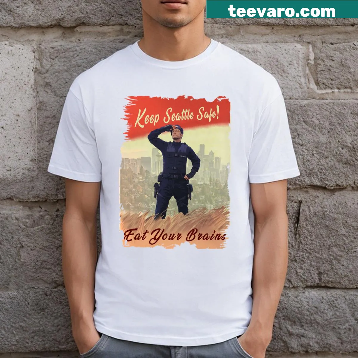 Vintage-style T-shirt featuring Major Lilywhite design — on a men's t-shirt