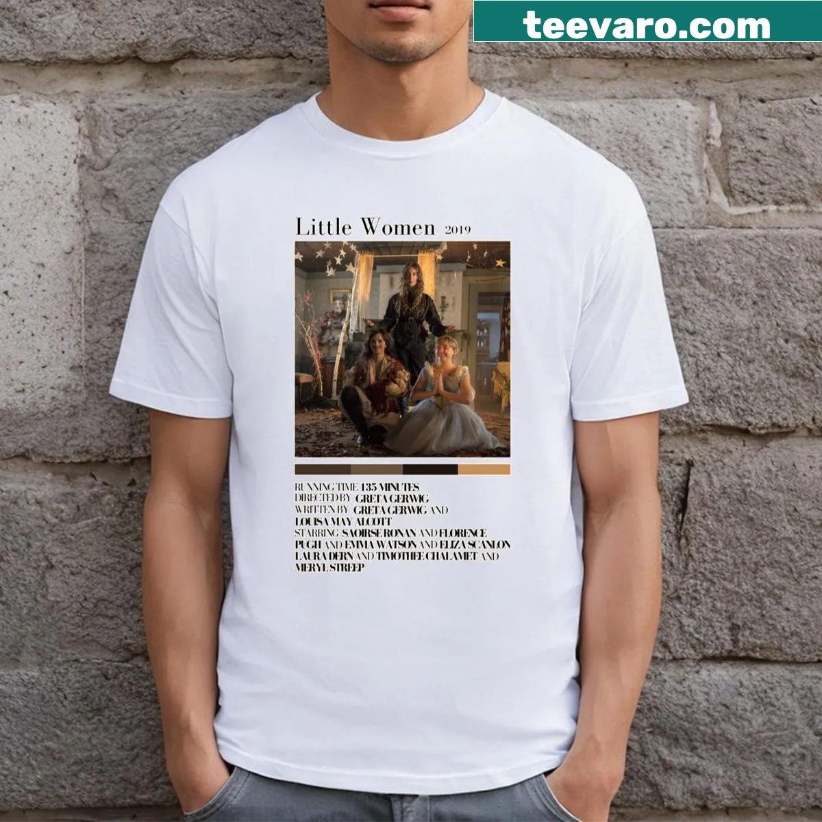 Little Aesthetic Movie Poster T-shirt with minimalist film design — on a men's t-shirt