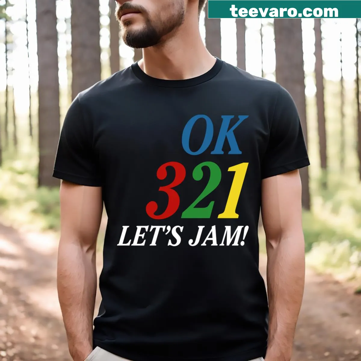 Fun music-themed Let’s Jam T-shirt — on a men's t-shirt