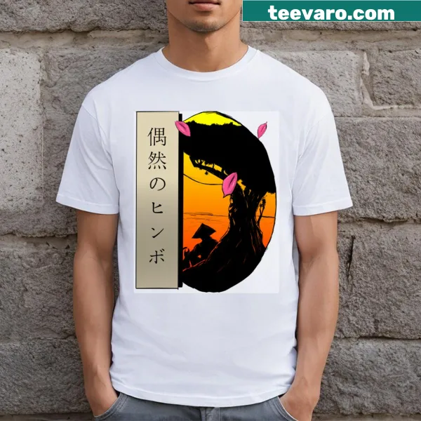 Funny cartoon samurai character on a T-shirt