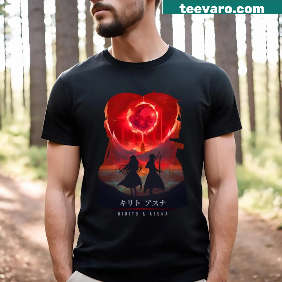 Bold t-shirt featuring a graphic design inspired by fantasy themes — on a men's t-shirt
