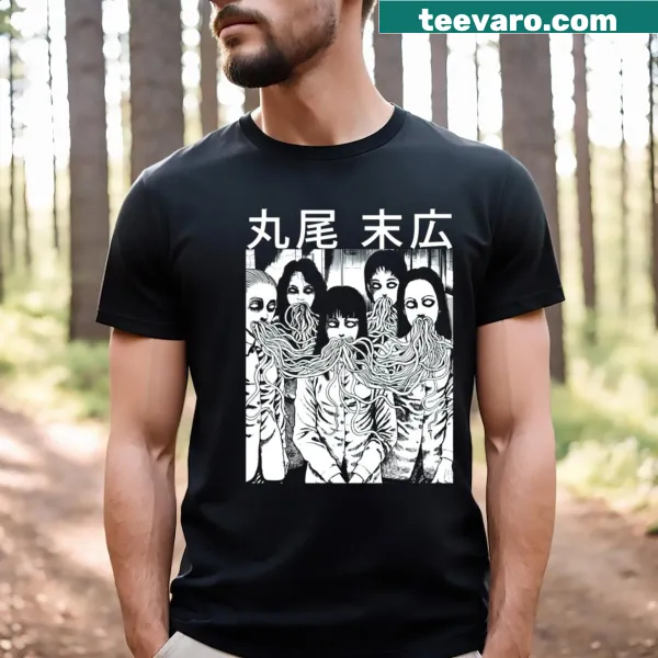 Tentacle design inspired by Junji Ito on a T-shirt