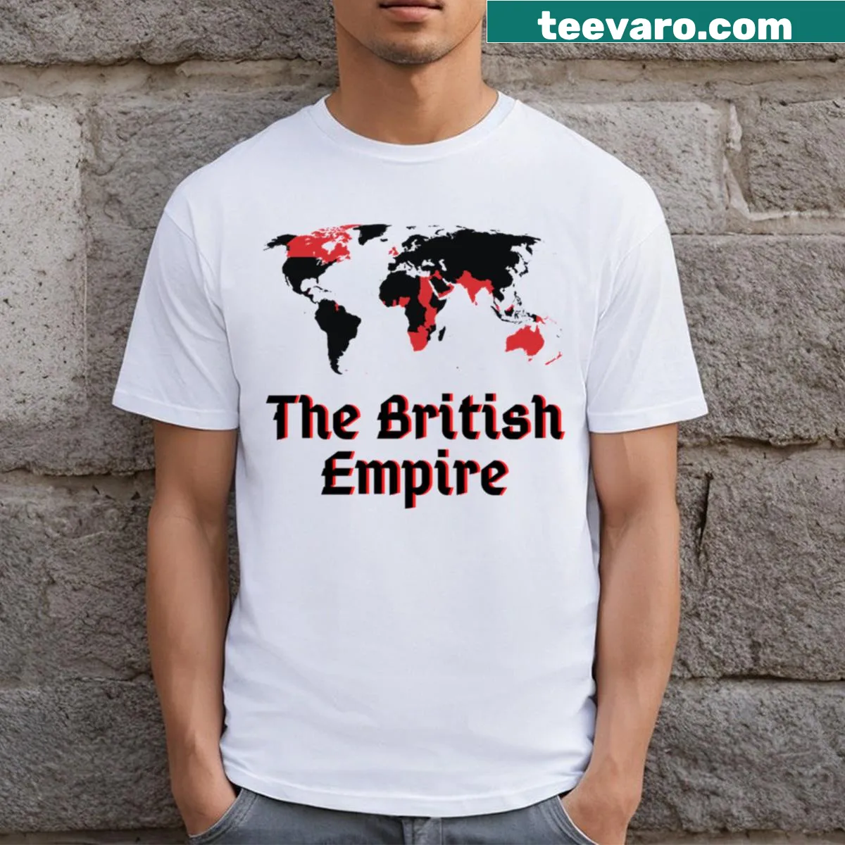 Graphic T-shirt featuring elements of the British Empire — on a men's t-shirt