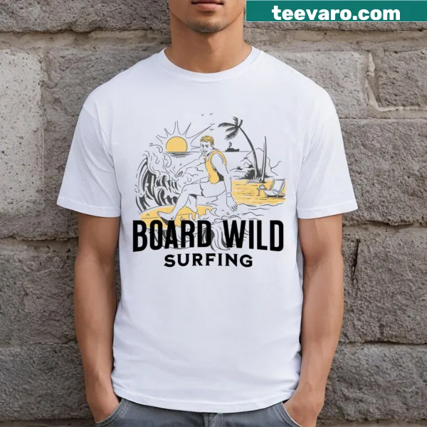 Surfing wave graphic on a casual T-shirt