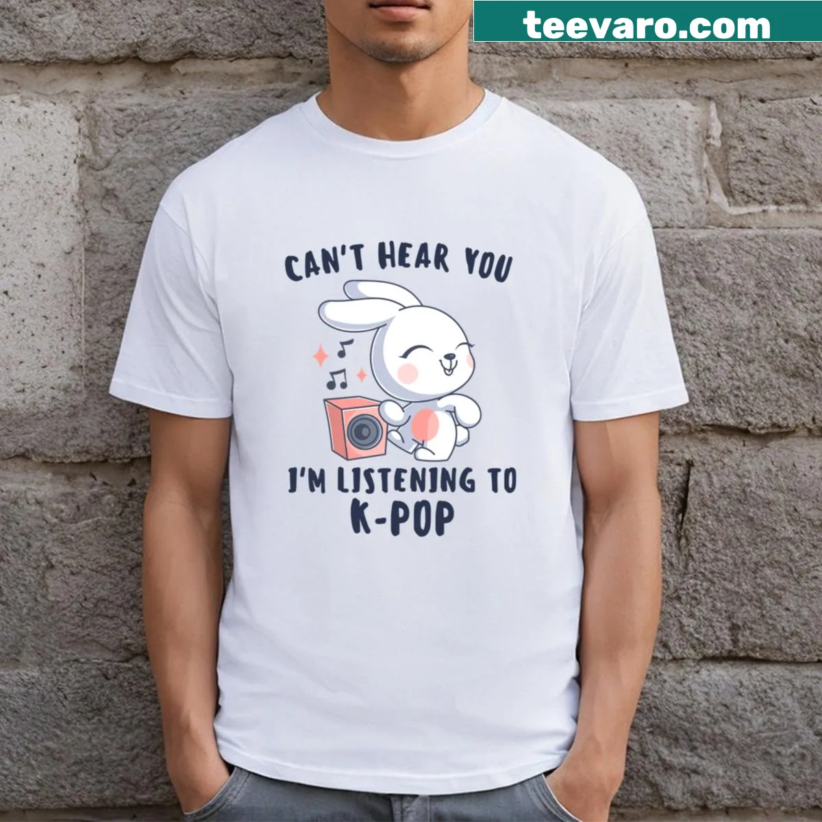 Funny Kpop fans T-shirt with playful typography — on a men's t-shirt