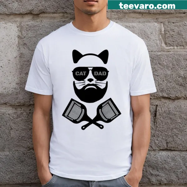 Charming Cat Dad t-shirt illustrating the bond with cats
