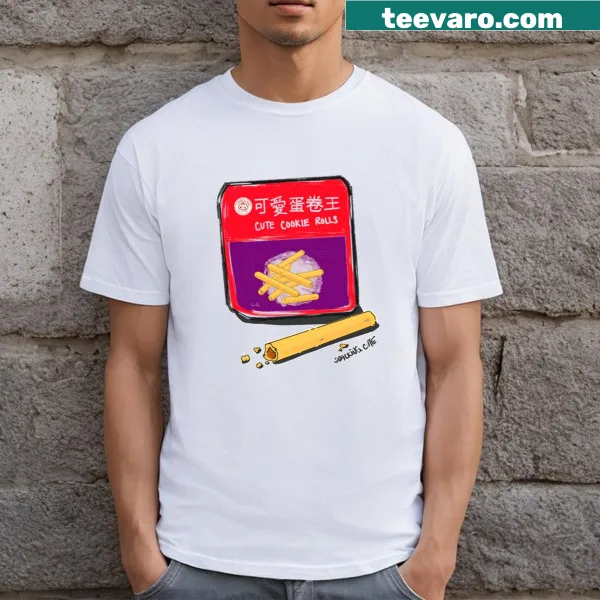Cute t-shirt featuring delightful cookie roll illustrations