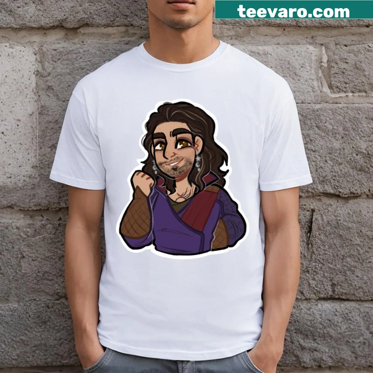 Fantasy-themed Waterdeep T-shirt featuring intricate mythical illustrations — on a men's t-shirt