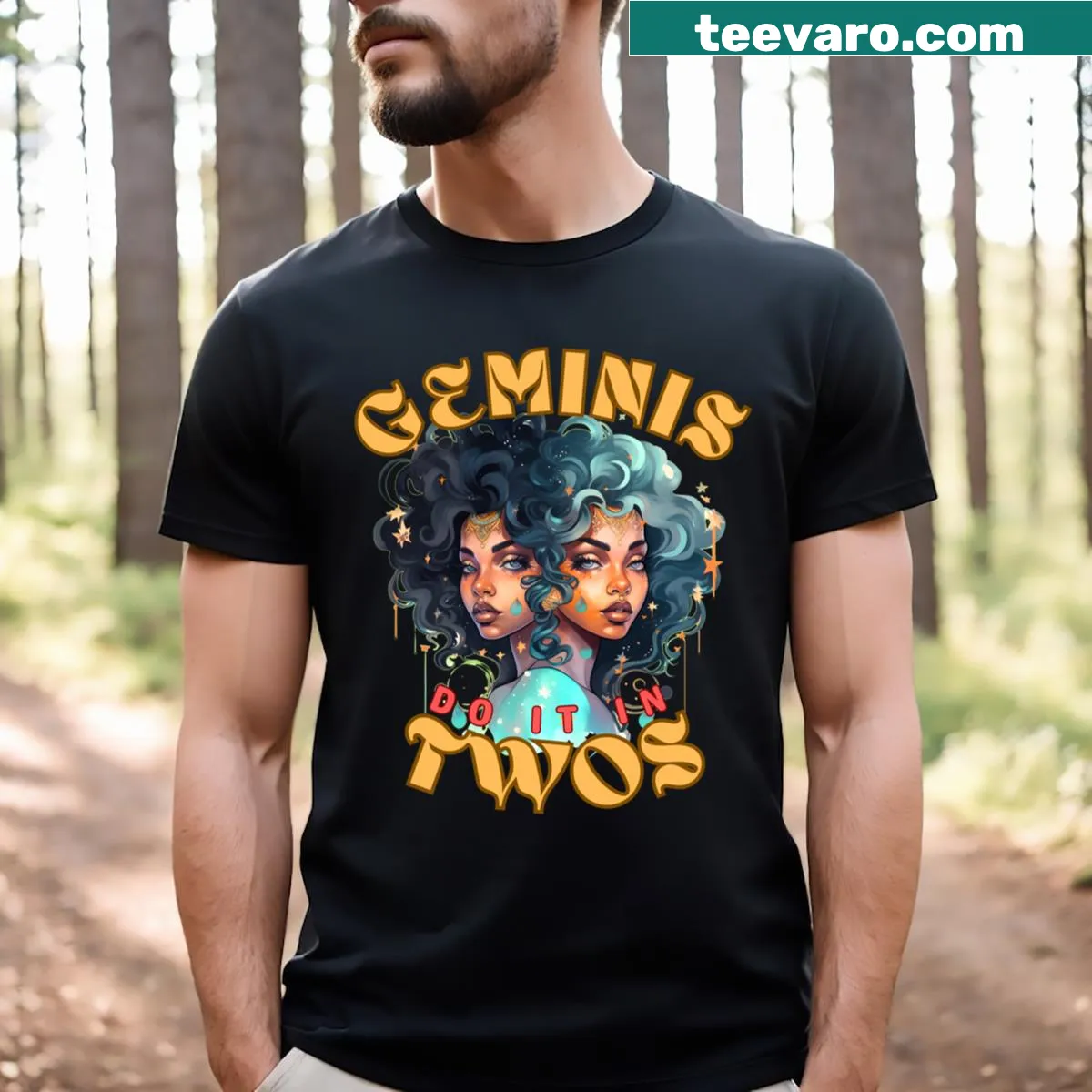 Gemini zodiac t-shirt with humorous saying about duality — on a men's t-shirt