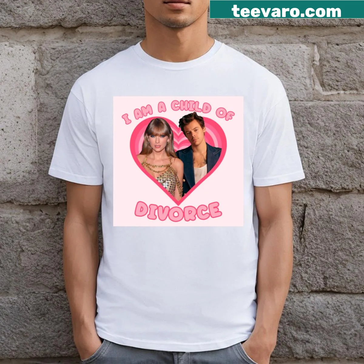 Child of Divorce humorous typography t-shirt — on a men's t-shirt