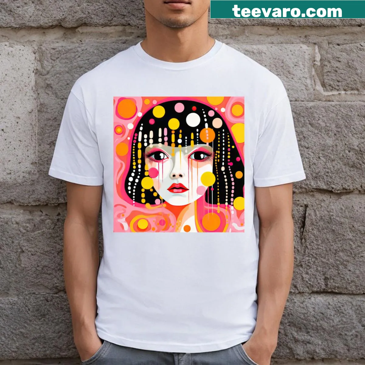 Abstract girl portrait design on a stylish t-shirt — on a men's t-shirt