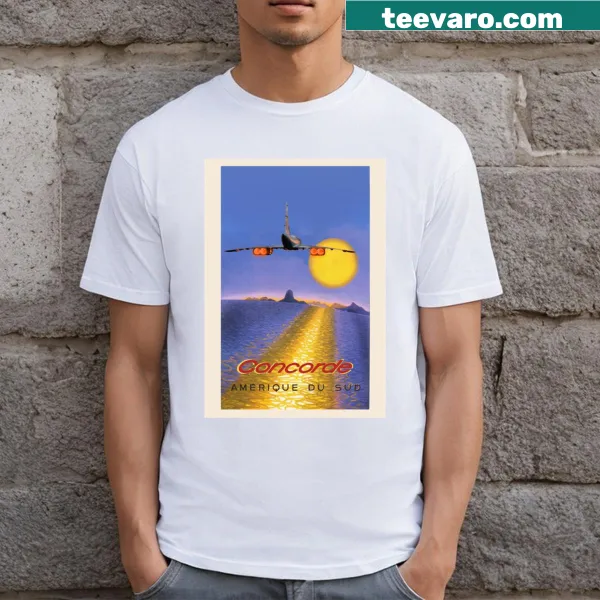 Vintage-inspired T-shirt featuring Concorde aircraft design