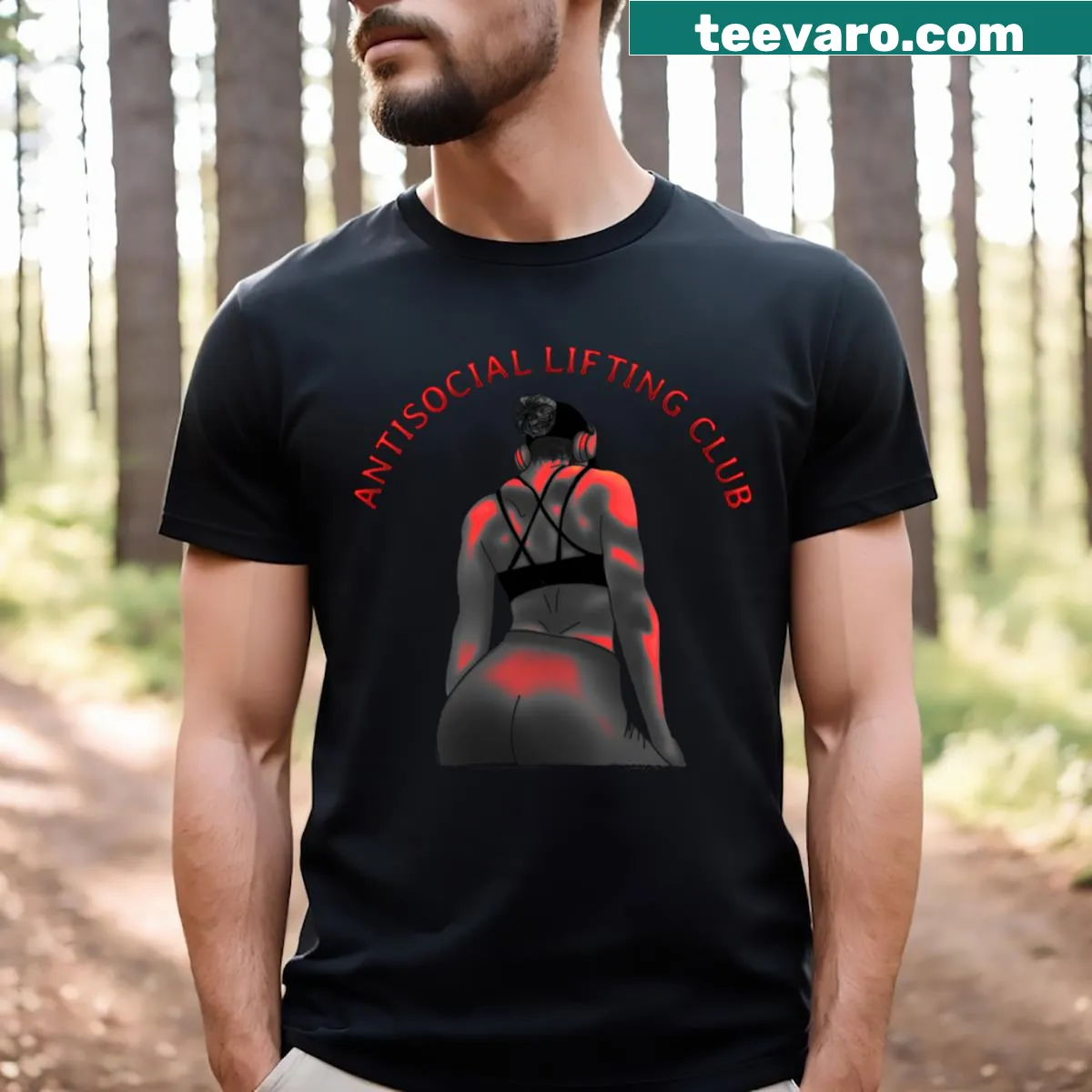 Bold typography T-shirt for gym-goers with an antisocial theme — on a men's t-shirt