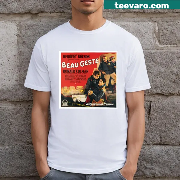 Illustration of Beau Geste film poster on a t-shirt