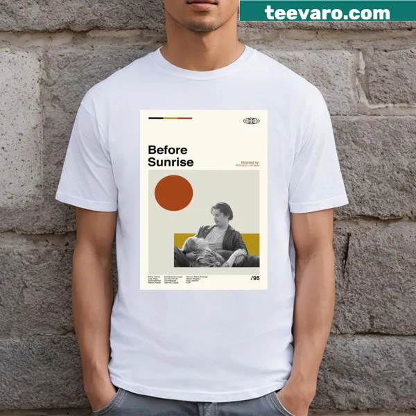 Illustration inspired by Before Sunrise film on a t-shirt