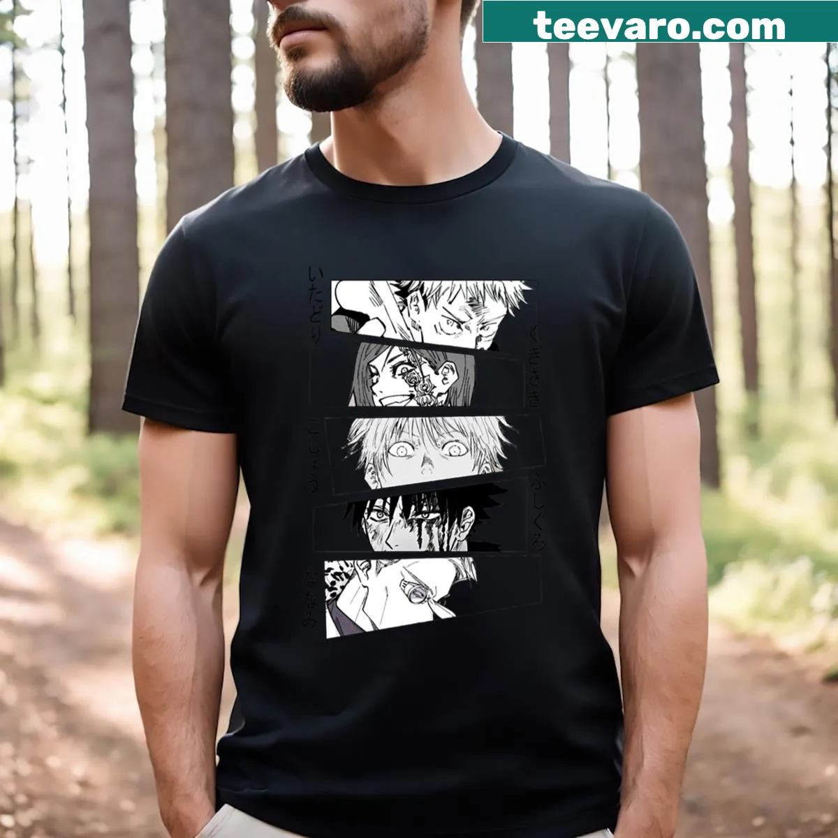 Cartoon characters T-shirt for kids featuring popular comic icons. — on a men's t-shirt