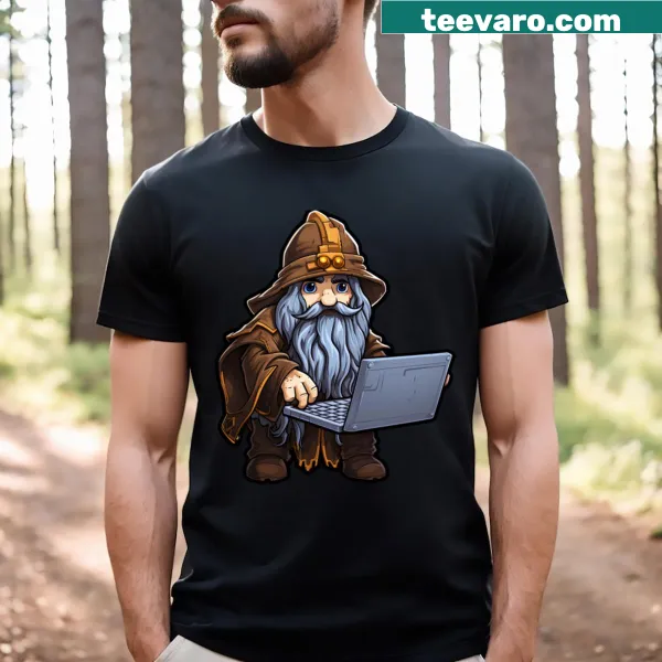 T-shirt with 'Dwarf Wizard Programmer' design