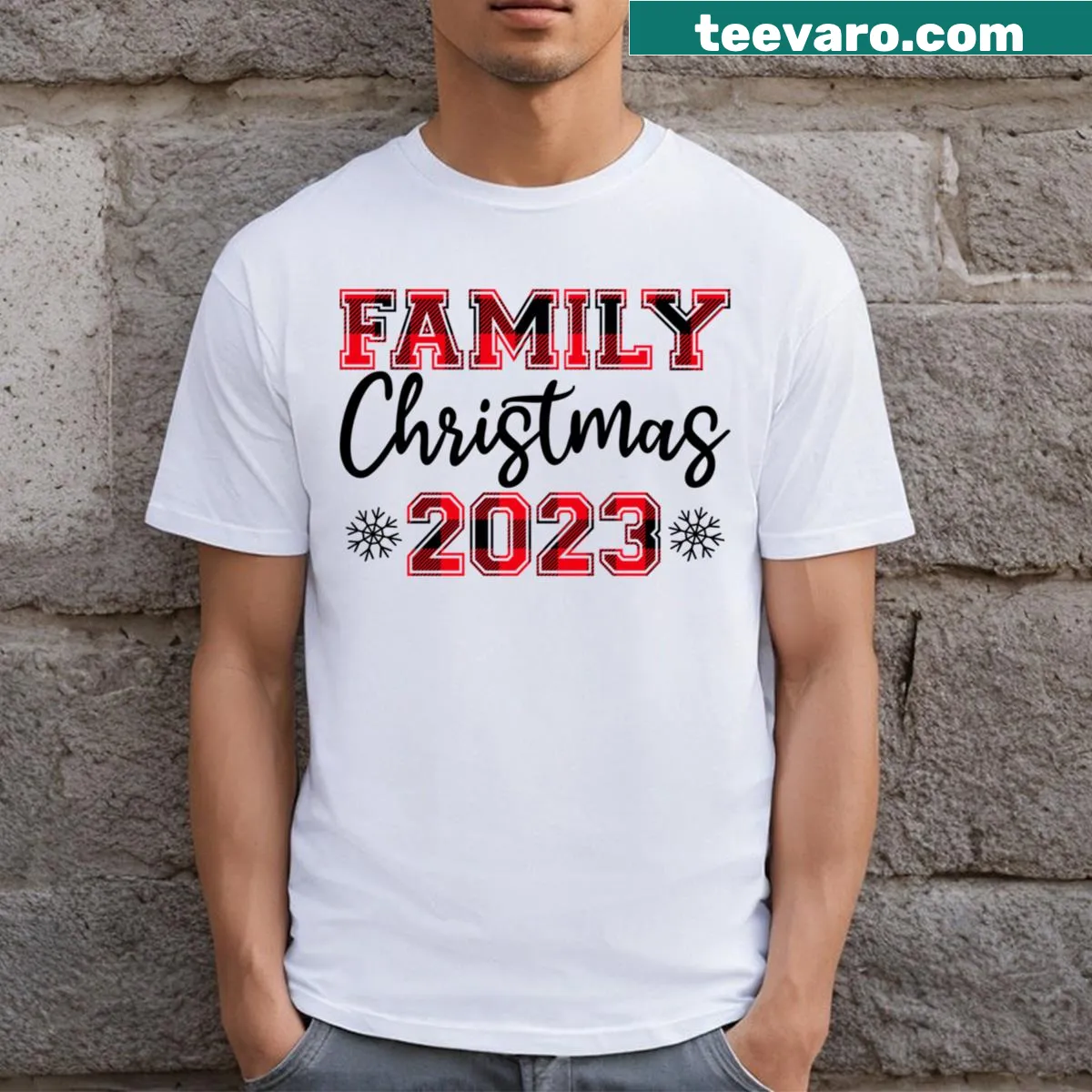 Family Christmas 2023 t-shirt with sentimental design — on a men's t-shirt