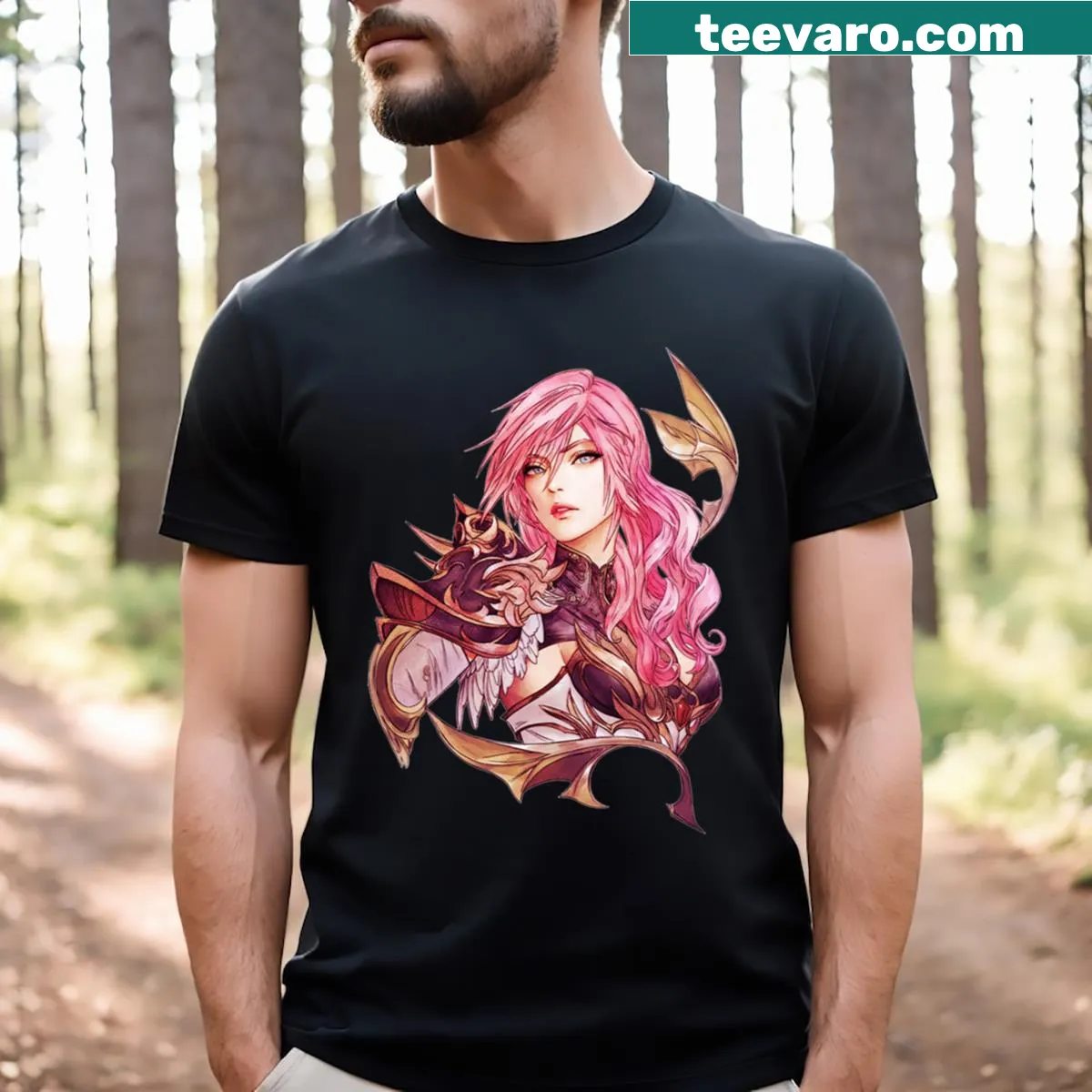 Graphic t-shirt inspired by Final Fantasy XIII for gamers — on a men's t-shirt
