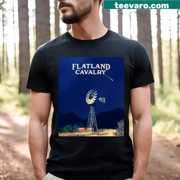 Retro t-shirt inspired by Flatland Cavalry with a music theme