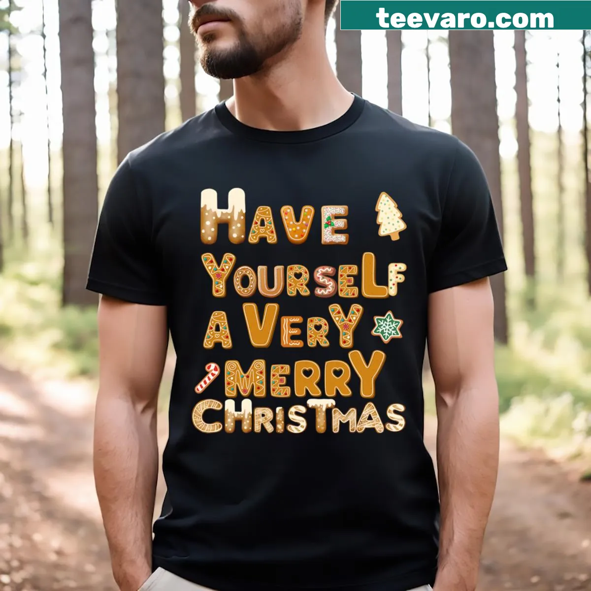 T-shirt with the text 'Have Yourself A Very Merry Christmas' — on a men's t-shirt