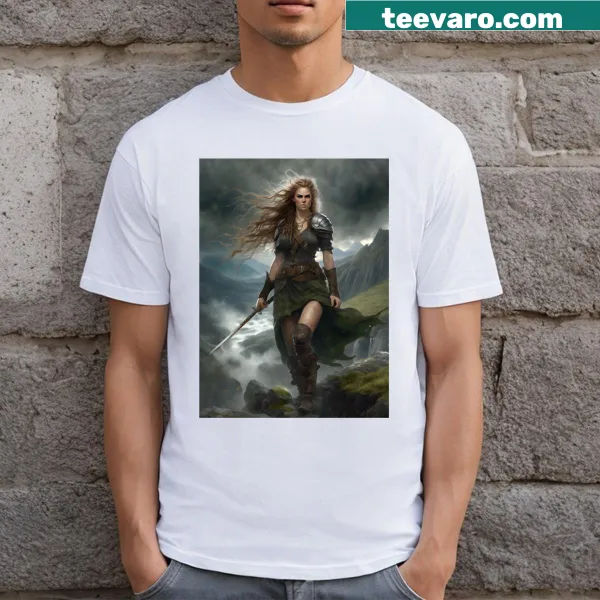 Illustration of a Highland warrior on a T-shirt