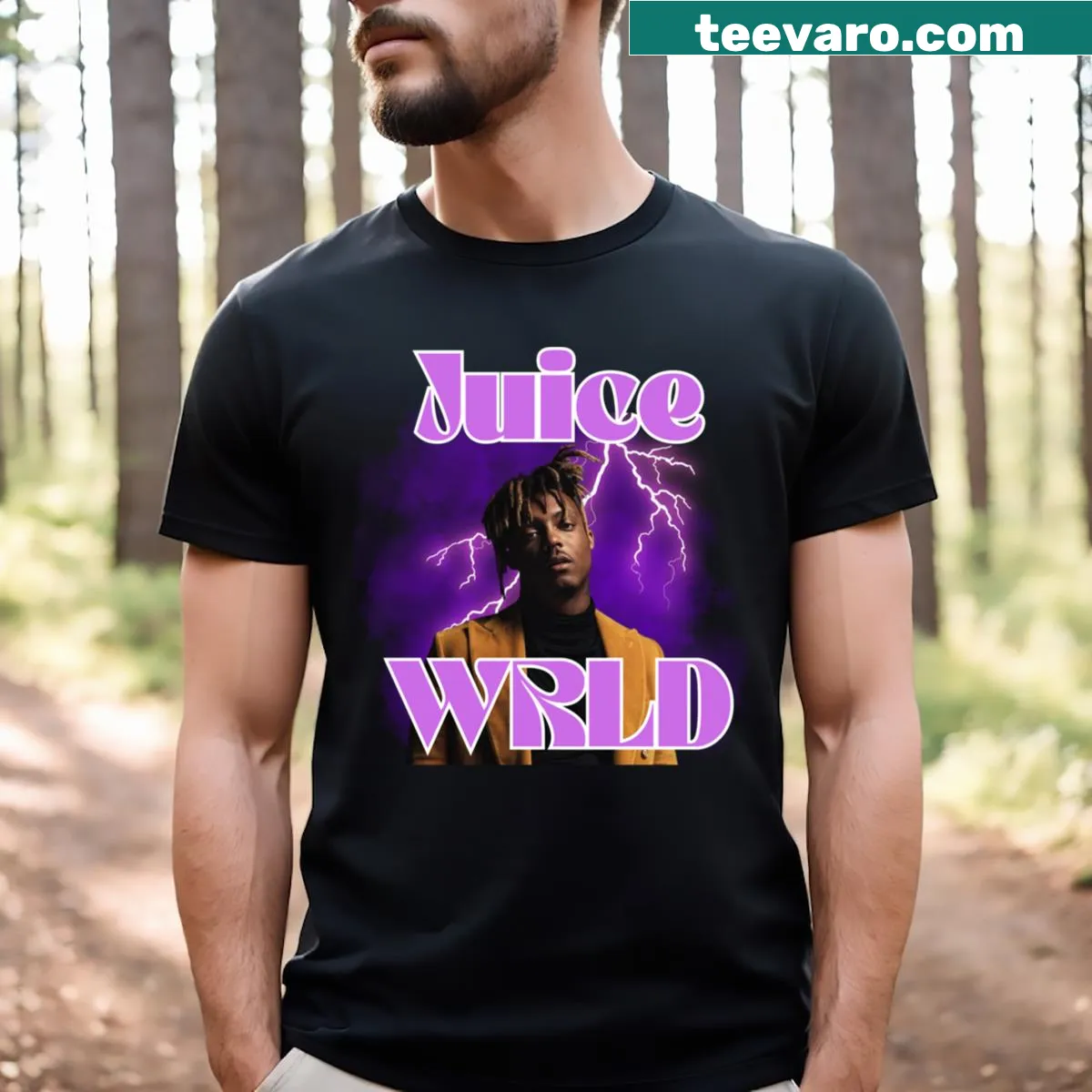 Illustration inspired by Juice Wrld's artistic style — on a men's t-shirt
