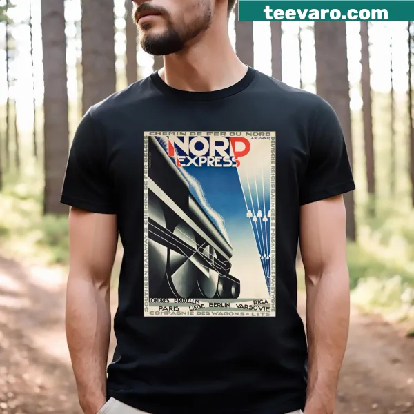 Vintage-style T-shirt inspired by French railway posters.