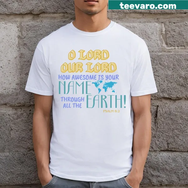 T-shirt featuring a verse from Psalm 82 in elegant typography