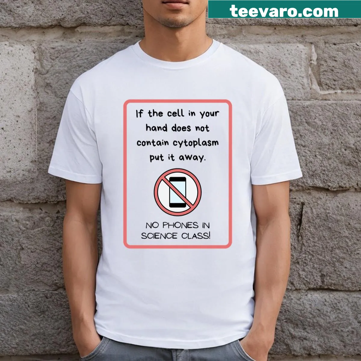 Illustrative Science Teacher t-shirt with educational graphics — on a men's t-shirt