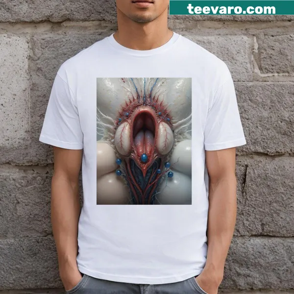 Minimalist abstract typography design on The Pearl T-shirt