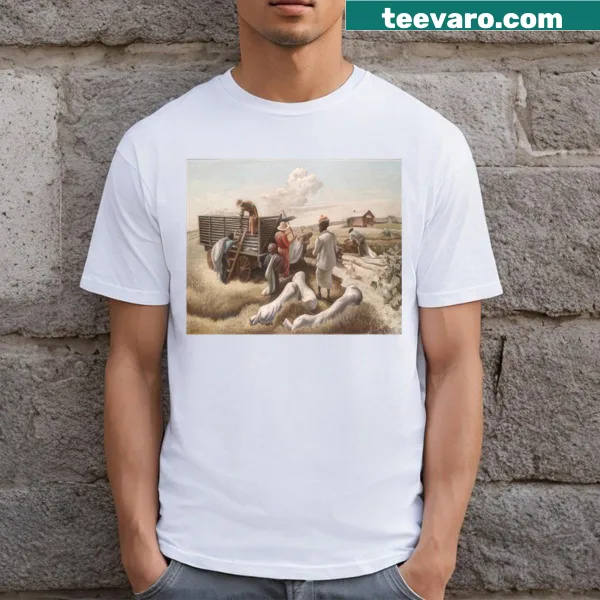 Vintage-style T-shirt featuring Thomas Hart Benton painting Weighing Cotton