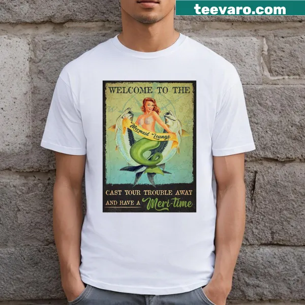 Mermaid lounge T-shirt with whimsical design and text