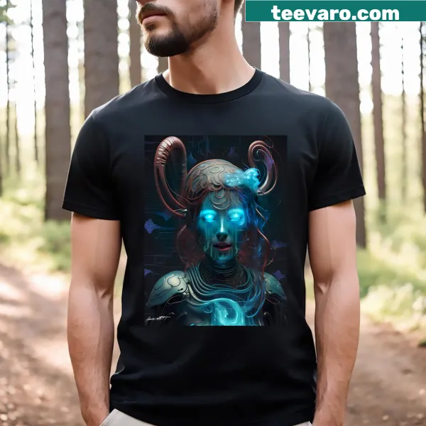 Abstract design inspired by biotechnology on a T-shirt