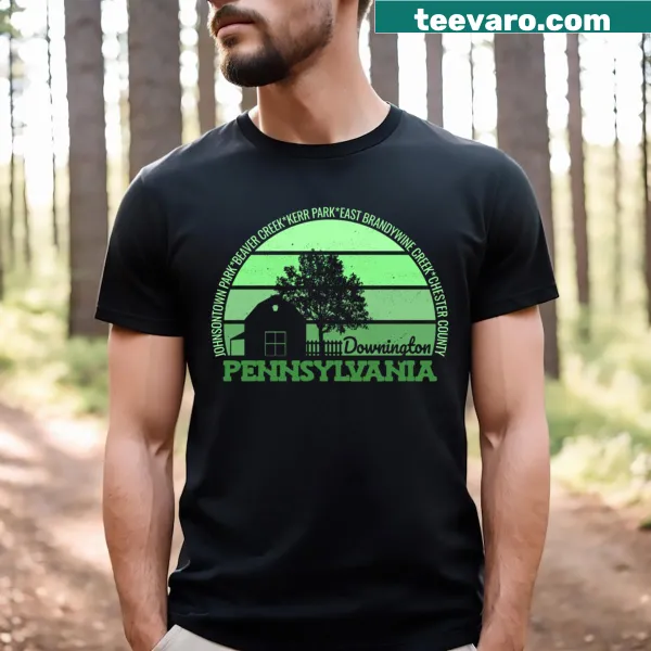 Vintage logo t-shirt featuring a sunset design related to Downington Pennsylvania