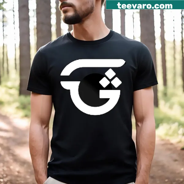 Minimalist G logo design on a trendy T-shirt