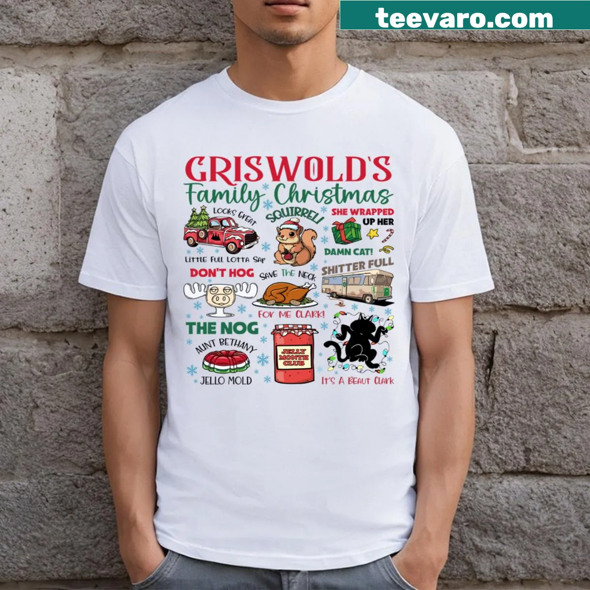 T-shirt featuring the Griswold Family from Christmas Vacation — on a men's t-shirt
