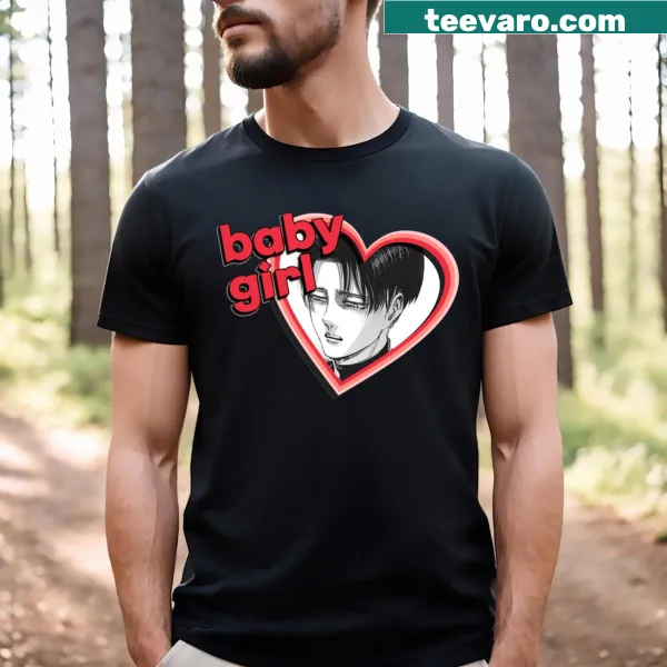 Illustrated T-shirt featuring Levi Ackerman for baby girls